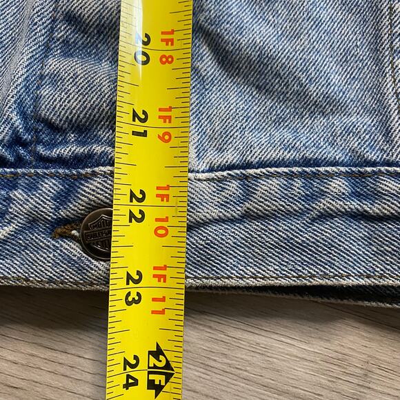 Vintage Y2K Harley Davidson Womens Denim Motorcycle Biker Big Logo Jacket Small - Picture 7 of 7